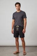 Black Men's Relaxed-Fit Drawstring Waist Casual Shorts - Photo 1