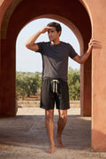 Black Men's Relaxed-Fit Drawstring Waist Casual Shorts - Photo 12