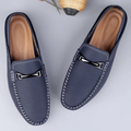 Metal Bit Detail Driving Loafers with Contrast Stitching - Photo 4
