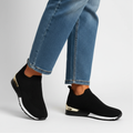 Black Metallic Heel Slip-on Wedge Sneakers - Slip on sneakers - Photo 5