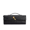 Black Metallic Structured Clutch Shoulder Bag - Clutch shoulder bags - Photo 20