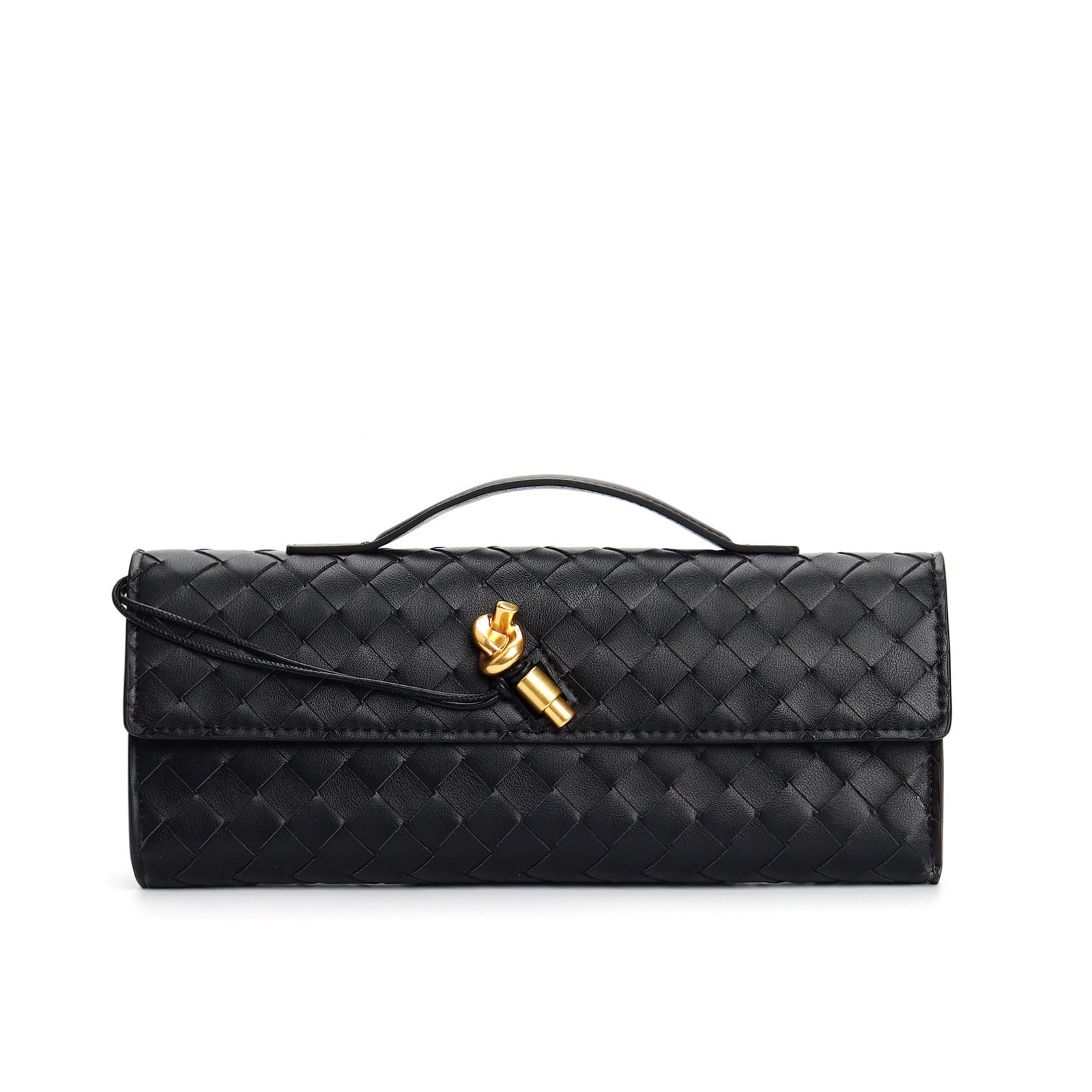 Black Metallic Structured Clutch Shoulder Bag - Clutch shoulder bags - Photo 20