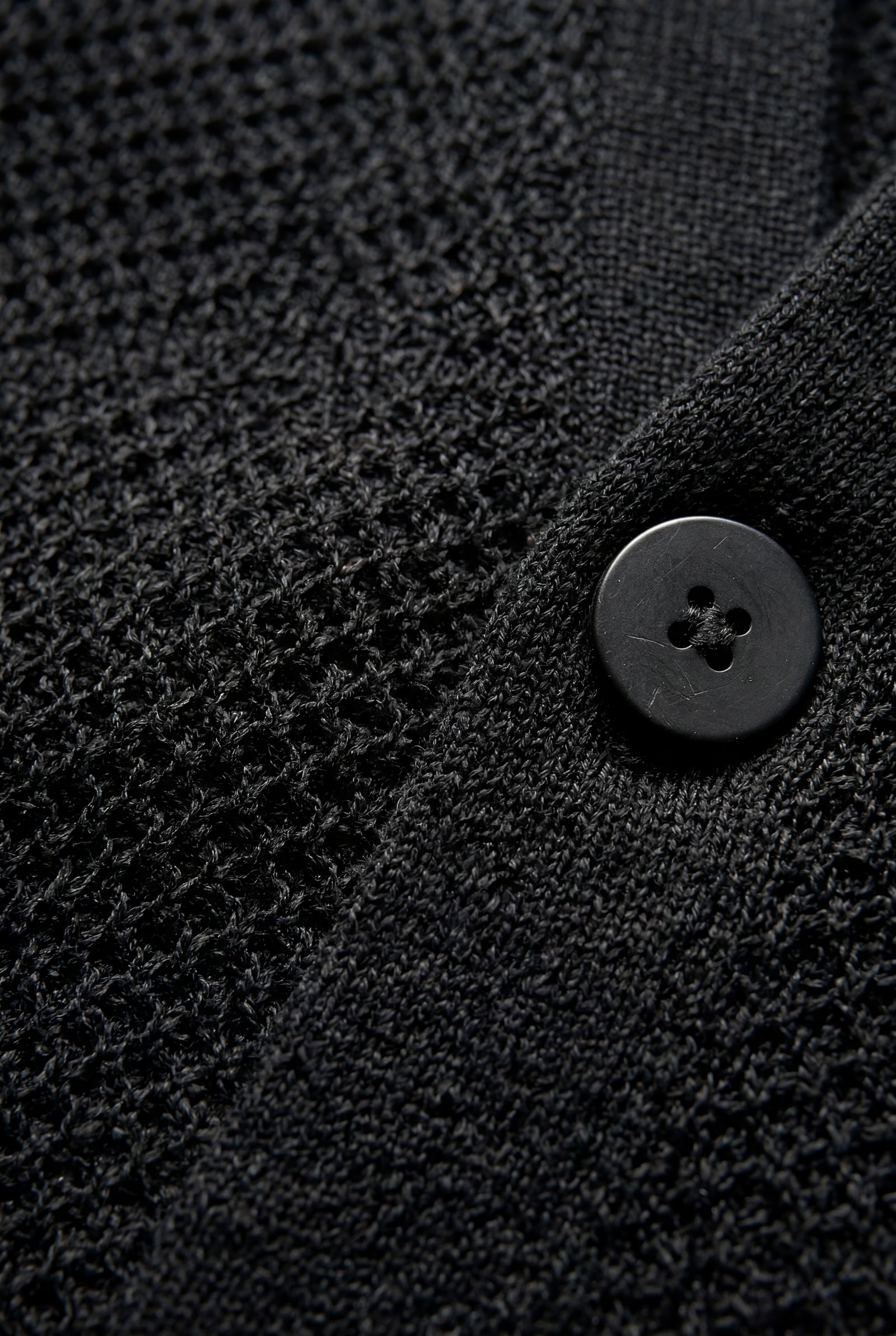 Black Minimalist Collarless Button Placket Cardigan Jacket - Cardigans - Photo 7