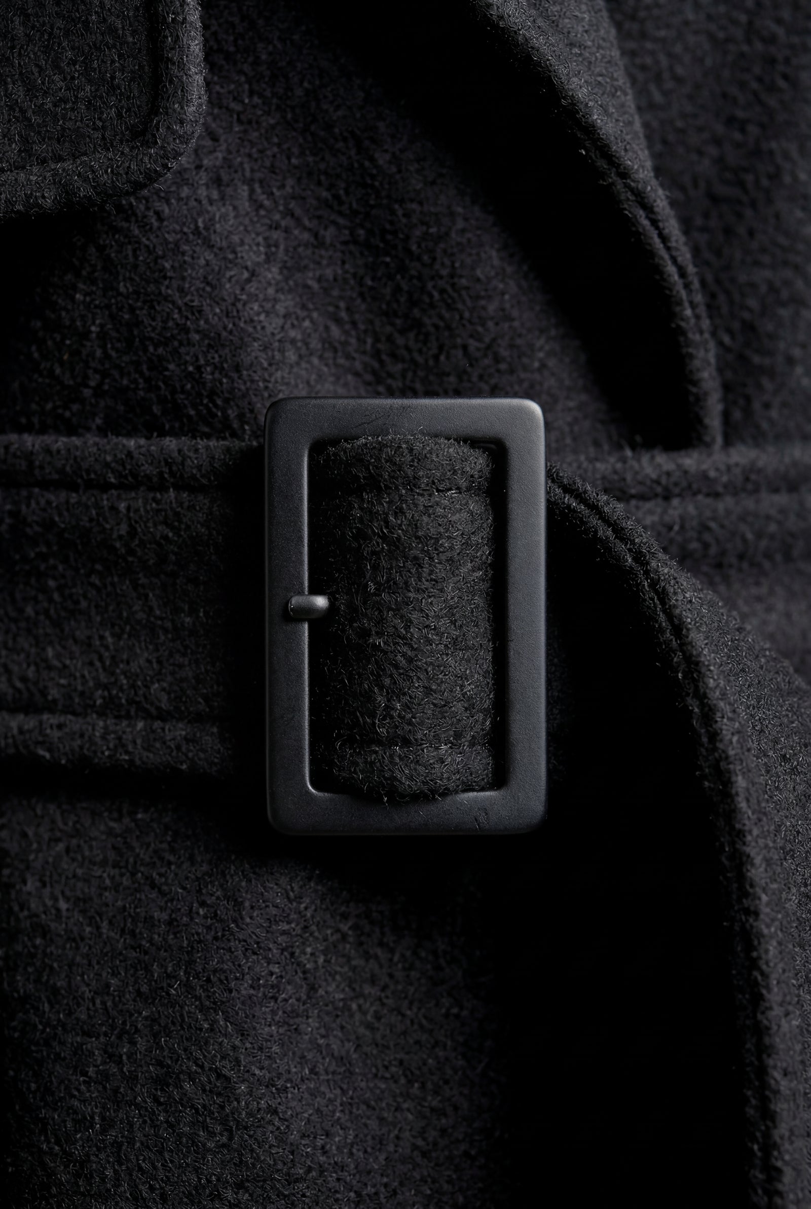 Black Oversized Lapel Belted Mini Trench Coat - Photo 4