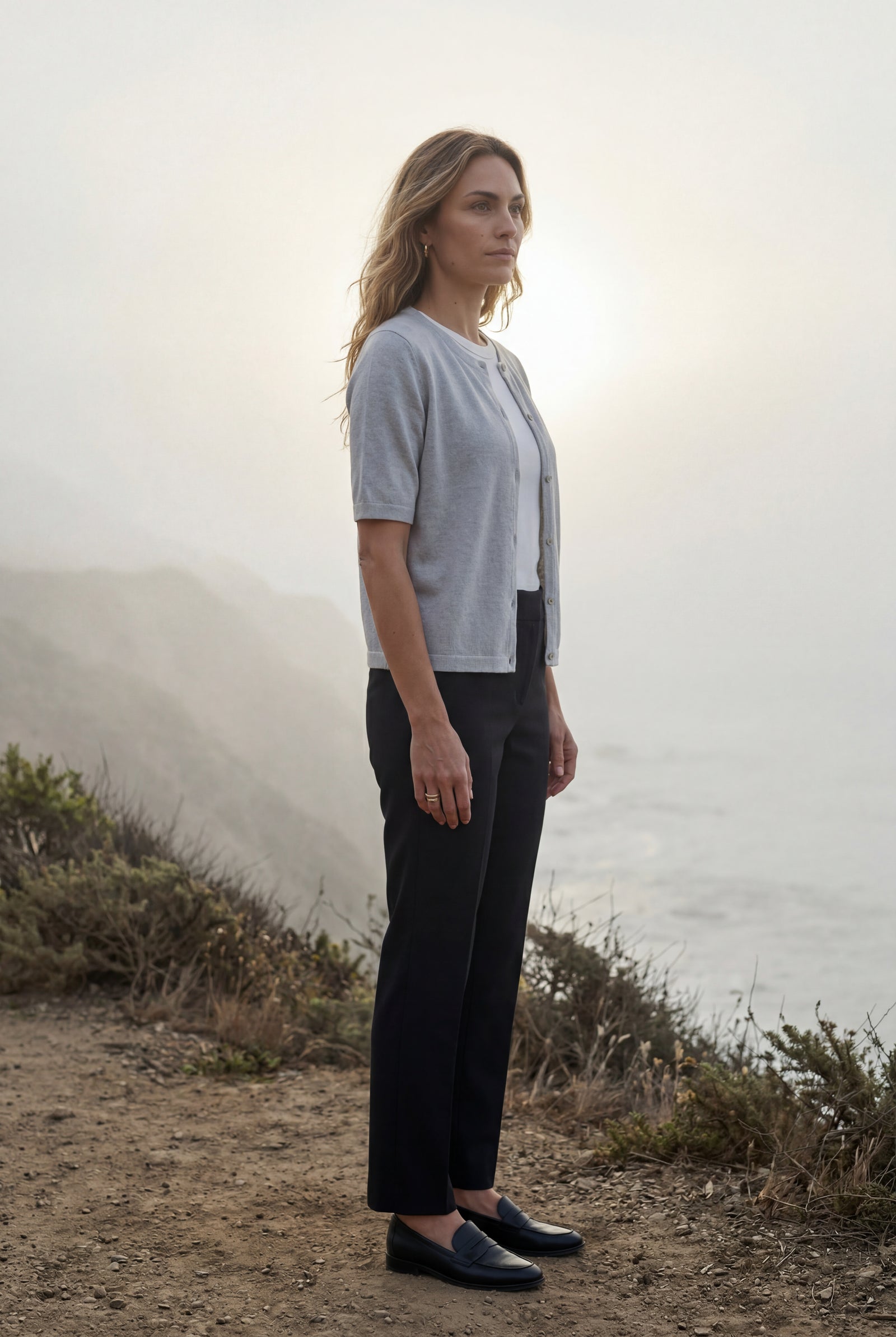 Light Gray Oversized Ribbed Button-front Cardigan Sweater - Oversized cardigans - Photo 11