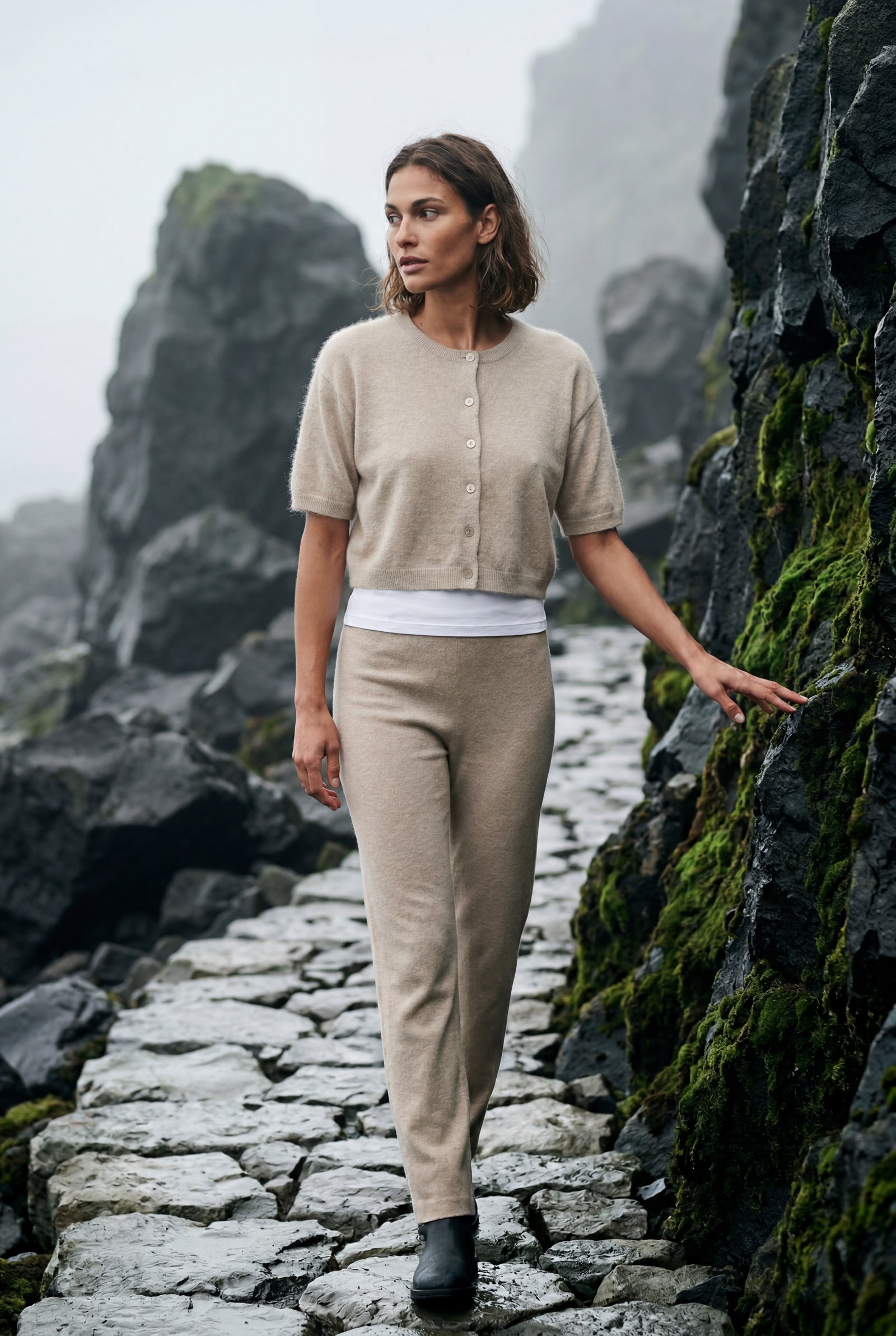 Beige Oversized Ribbed Button-front Cardigan Sweater - Oversized cardigans - Photo 6