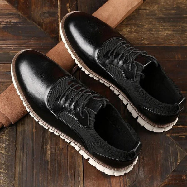 Panel Hybrid Oxford Sneakers with Cushioned Sole - Photo 3