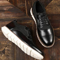 Panel Hybrid Oxford Sneakers with Cushioned Sole - Photo 4