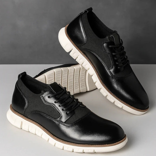 Panel Hybrid Oxford Sneakers with Cushioned Sole - Photo 6