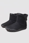 Plush Lined Ankle Boots in Black — studio front
