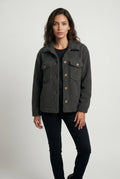 Black Plush Teddy Texture Relaxed Fit Shirt Jacket - Teddy jacket - Photo 2