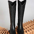 Pointed Toe Tall Western Cowboy Boots with Block Heel - Photo 7