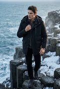 Black Quilted Hooded Parka Jacket with Storm Placket - Winter jackets - Photo 2