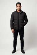 Black Quilted Stand Collar Lightweight Puffer Jacket - Lightweight jackets - Photo 1
