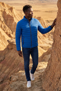 Blue Quilted Stand Collar Lightweight Puffer Jacket - Lightweight jackets - Photo 13