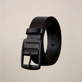Black Rectangular Buckle Classic Dress Belt with Smooth Finish - Dress belts - Photo 5
