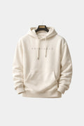 Relaxed Hooded Sweatshirt in Black — front view
