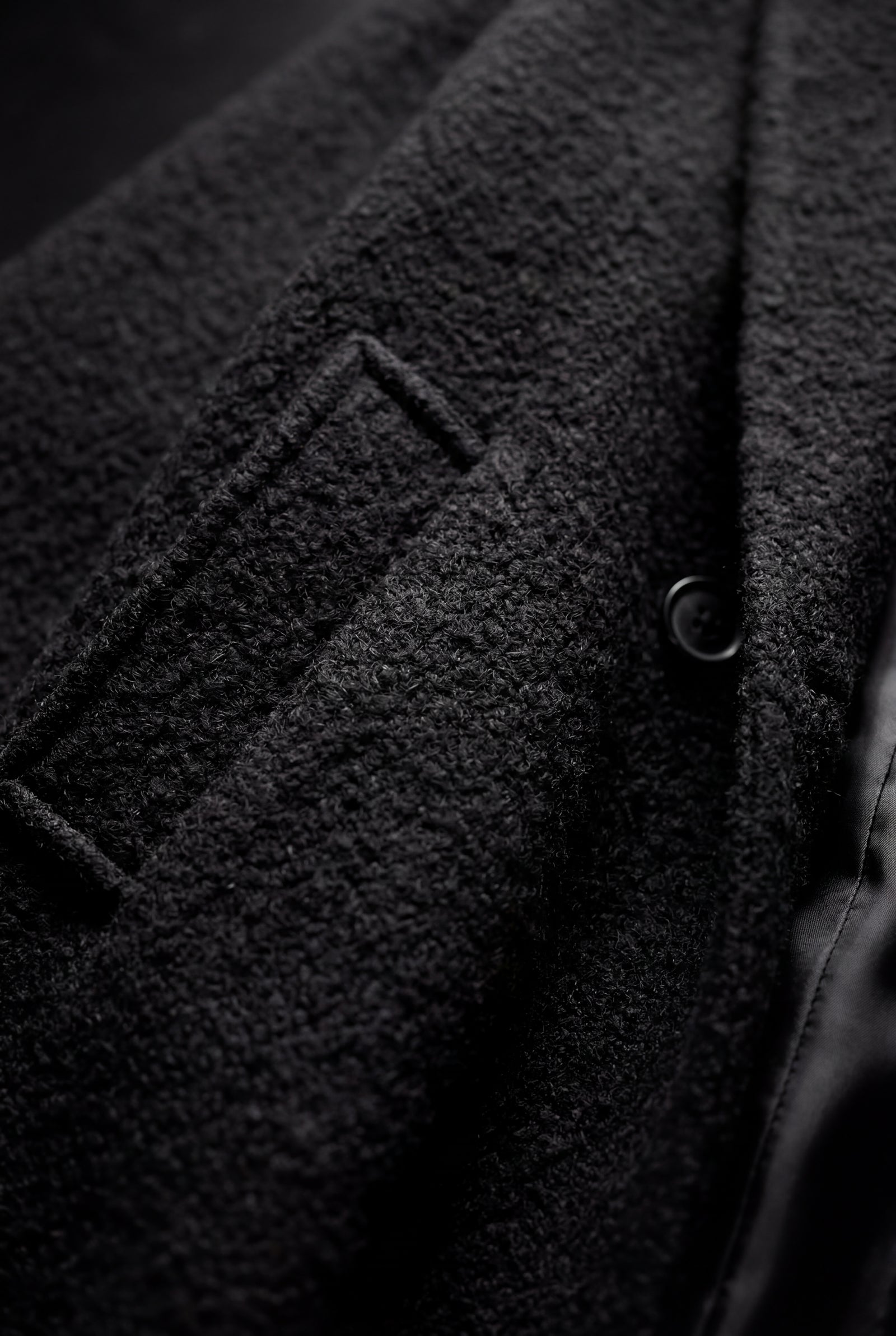 Black Relaxed Straight Double-breasted Long Winter Coat - Long wool coats - Photo 12