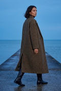 Brown Relaxed Straight Double-breasted Long Winter Coat - Long wool coats - Photo 19