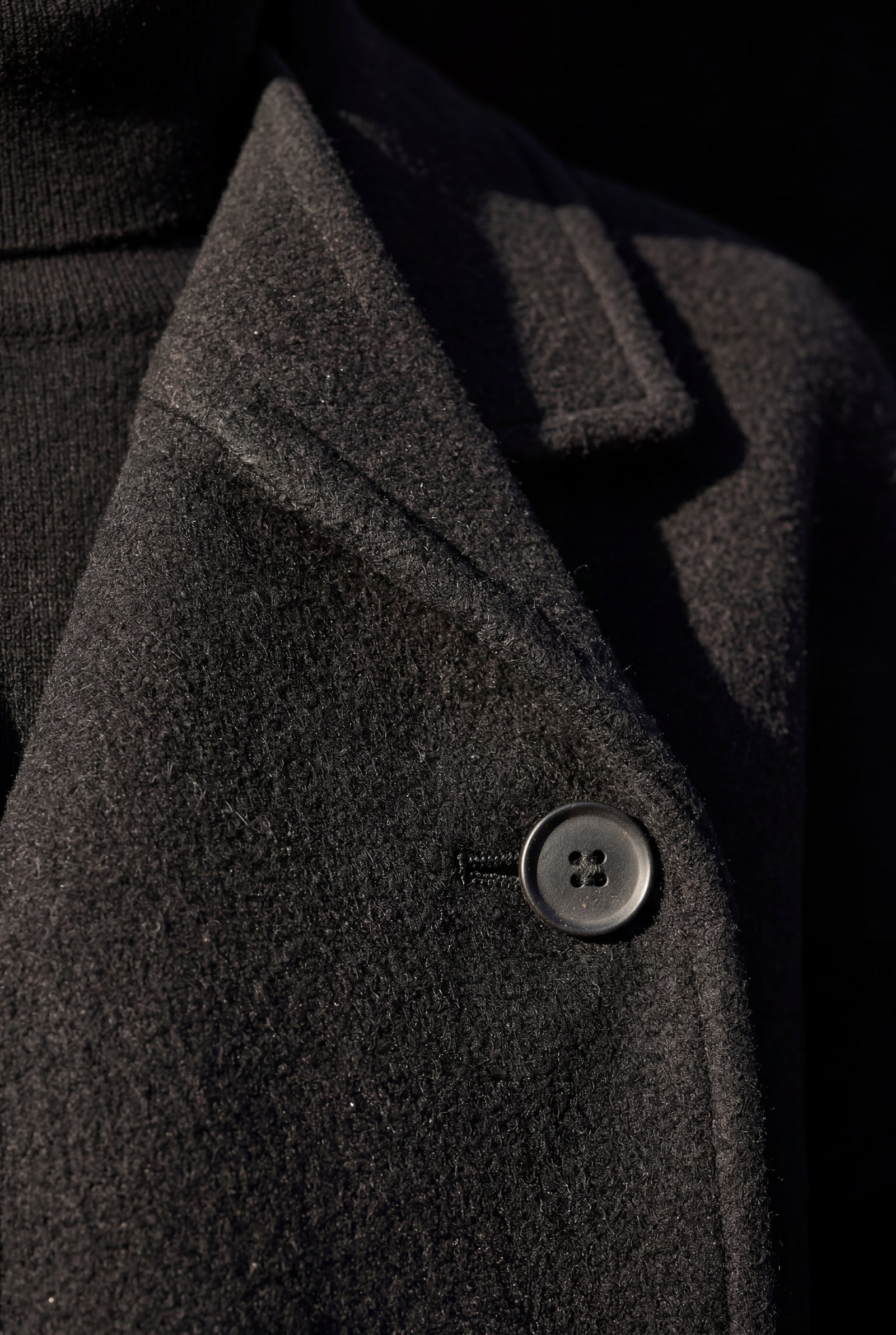 Black Relaxed Straight Double-breasted Long Winter Coat - Long wool coats - Photo 7