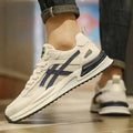 Black Retro Panel Lace-Up Sneakers with Chunky Sole - Photo 3