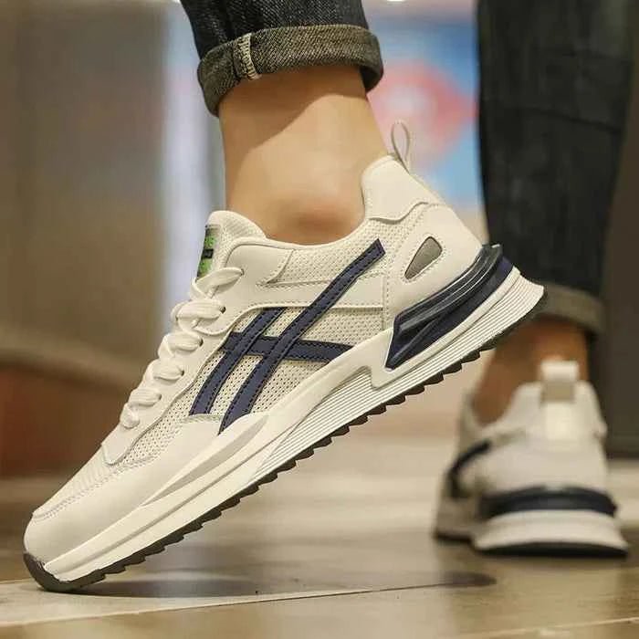 Black Retro Panel Lace-Up Sneakers with Chunky Sole - Photo 3