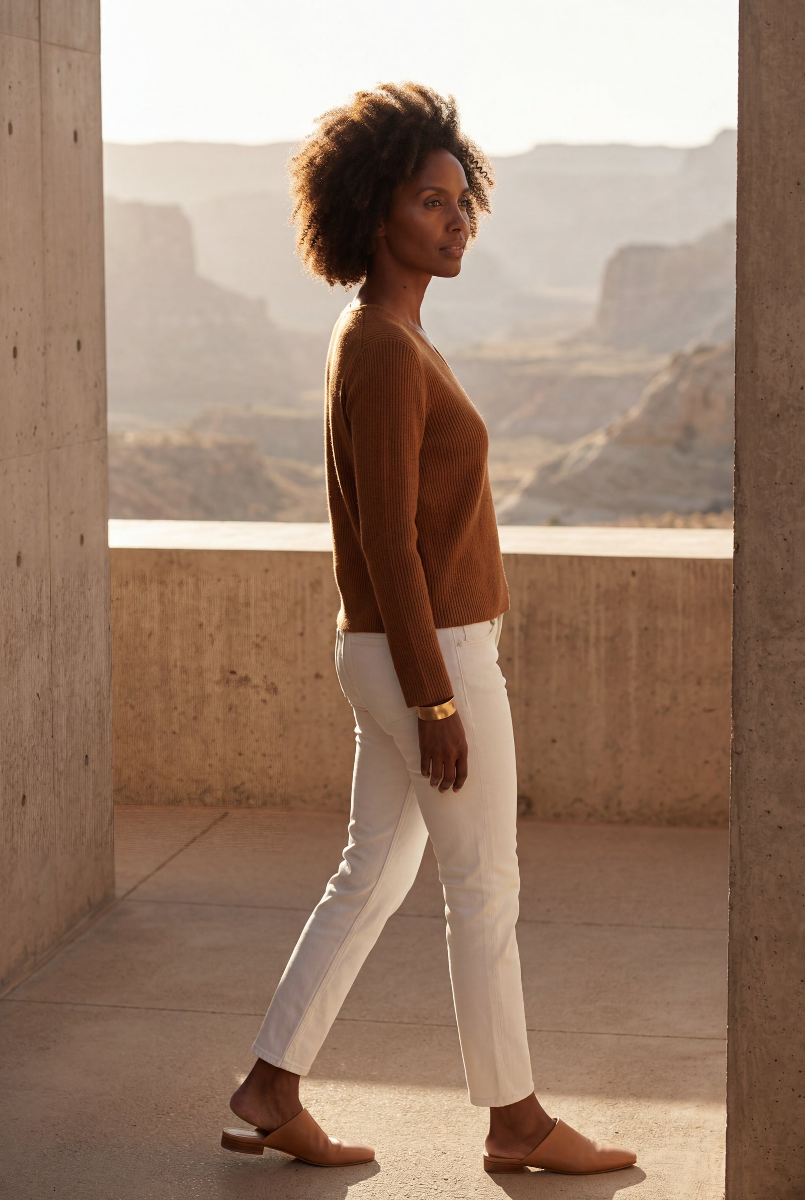 Khaki Ribbed V-neck Long Sleeve Pullover Sweater - V-neck sweater - Photo 41