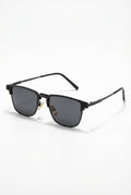 Black Semi-rimless Square Metal Frame Sunglasses - Photo 1