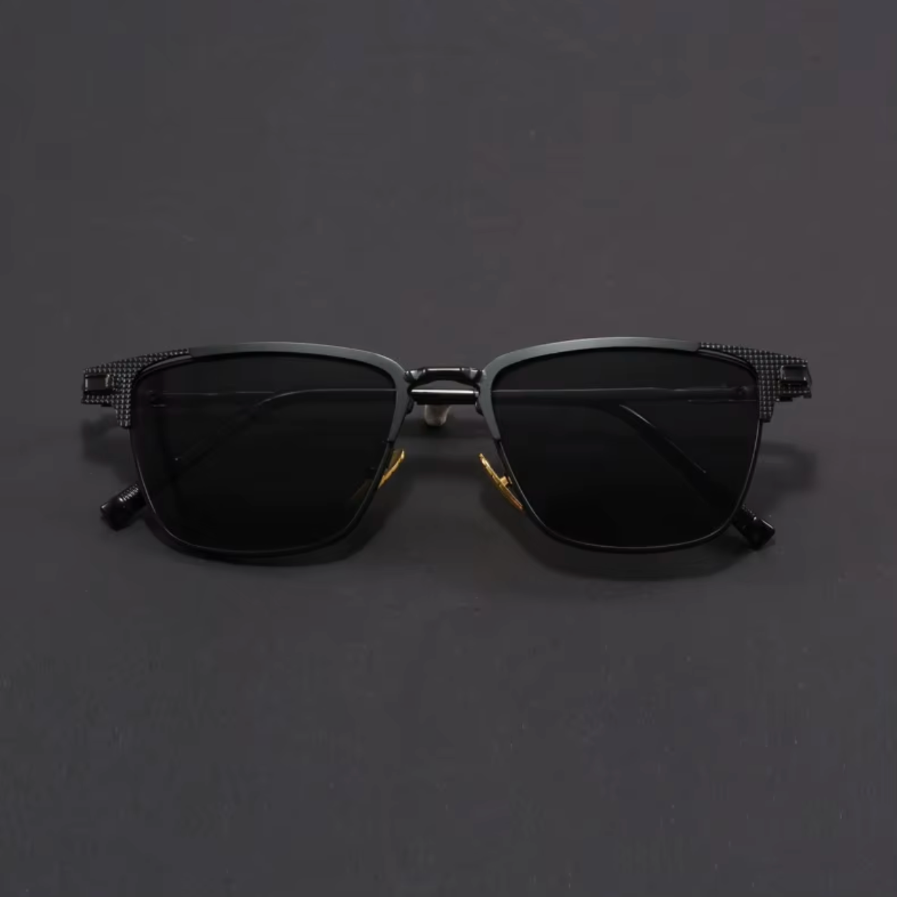Semi-rimless Square Metal Frame Sunglasses - Photo 4