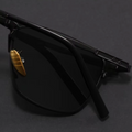 Semi-rimless Square Metal Frame Sunglasses - Photo 7