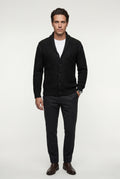 Black Shawl Collar Cable Button Cardigan - Knit cardigans - Photo 6