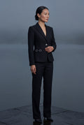 Black Single-breasted Blazer and Straight-leg Trouser Set - Blazer set - Photo 13