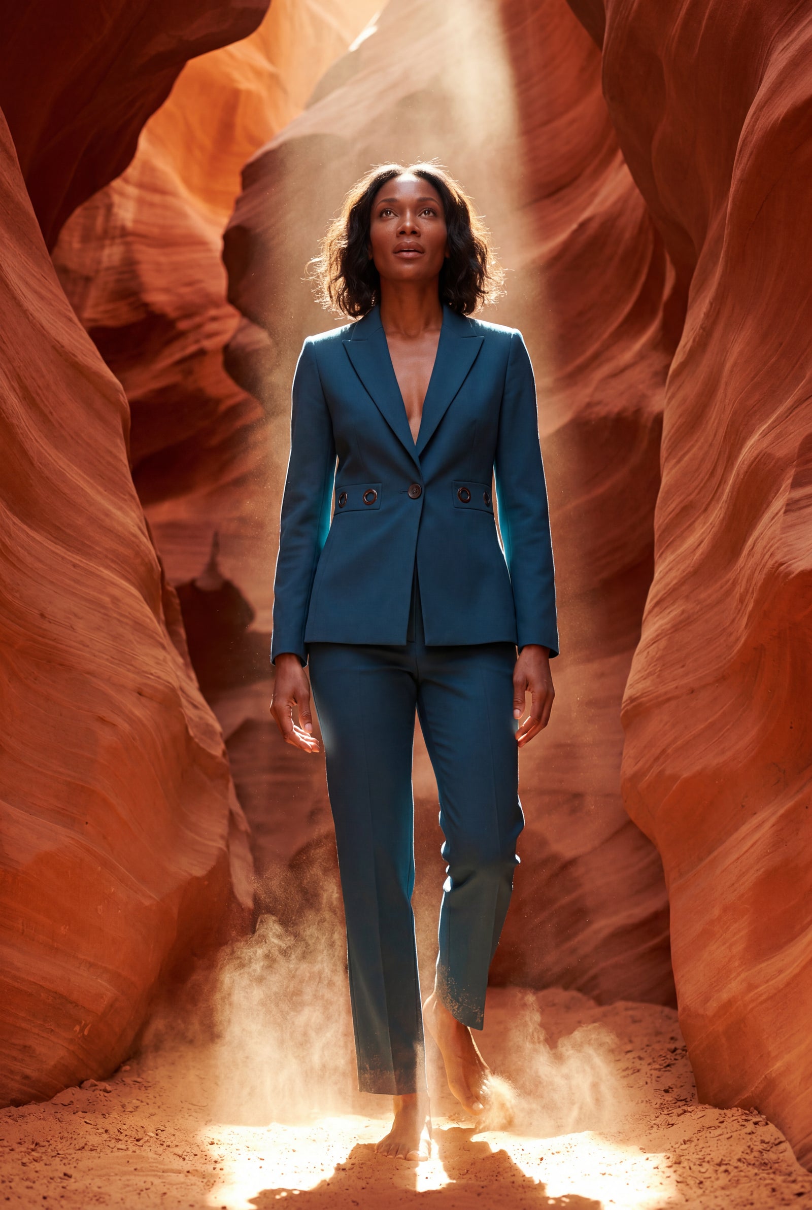 Turquoise Single-breasted Blazer and Straight-leg Trouser Set - Blazer set - Photo 15