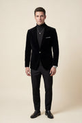 Black Single Button Slim Fit Tailored Blazer - Tailored blazers - Photo 5