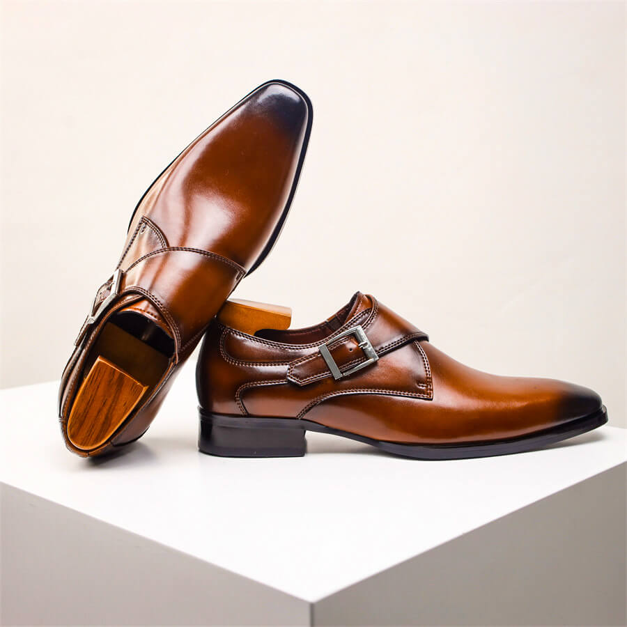 Single Monk Strap Almond Toe Dress Shoes - Monk strap dress shoes - Photo 6