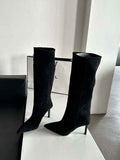 Sleek Pointed Toe Knee High Stiletto Boots - Knee high boots - Photo 2