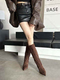 Sleek Pointed Toe Knee High Stiletto Boots - Knee high boots - Photo 8