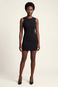 Black Sleek Sleeveless Bodycon Mini Dress with Crew Neckline - Photo 4