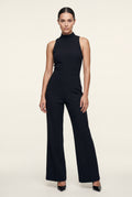 Black Sleeveless Mock Neck Wide Leg Jumpsuit - Photo 7