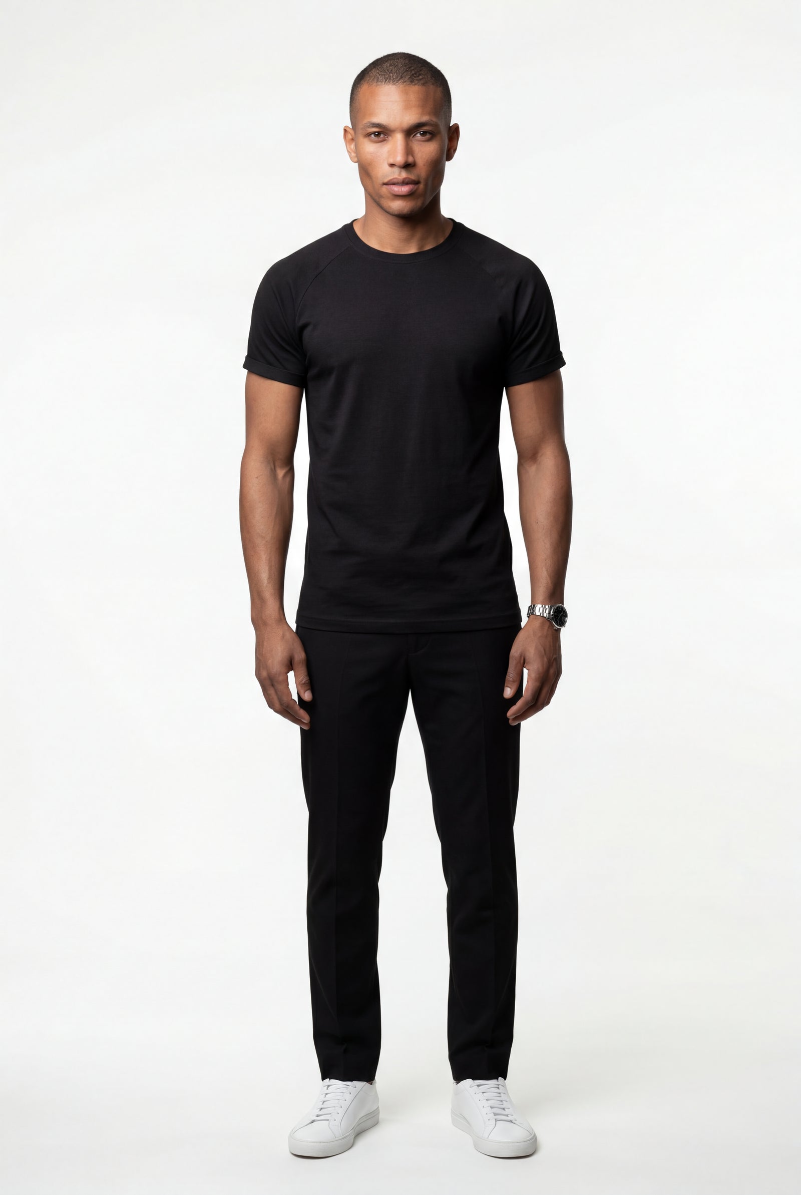 Black Slim Fit Crew Neck Short Sleeve Tee - Short sleeve t-shirts - Photo 3