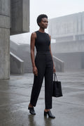 Black Slim Fit Ribbed Crew Neck Tank Top - Tank tops - Photo 7