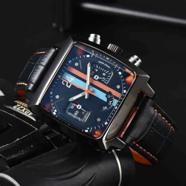 Black Square Dial Chronograph Watch with Racing Stripe Detail - Vintage watches - Photo 5