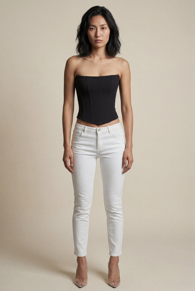 Black Strapless Structured Boned Corset Top - Corset tops - Photo 1