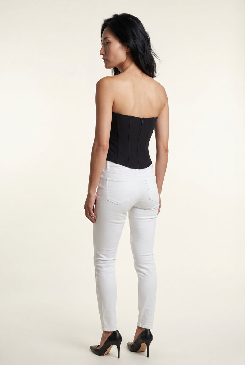 Black Strapless Structured Boned Corset Top - Corset tops - Photo 2