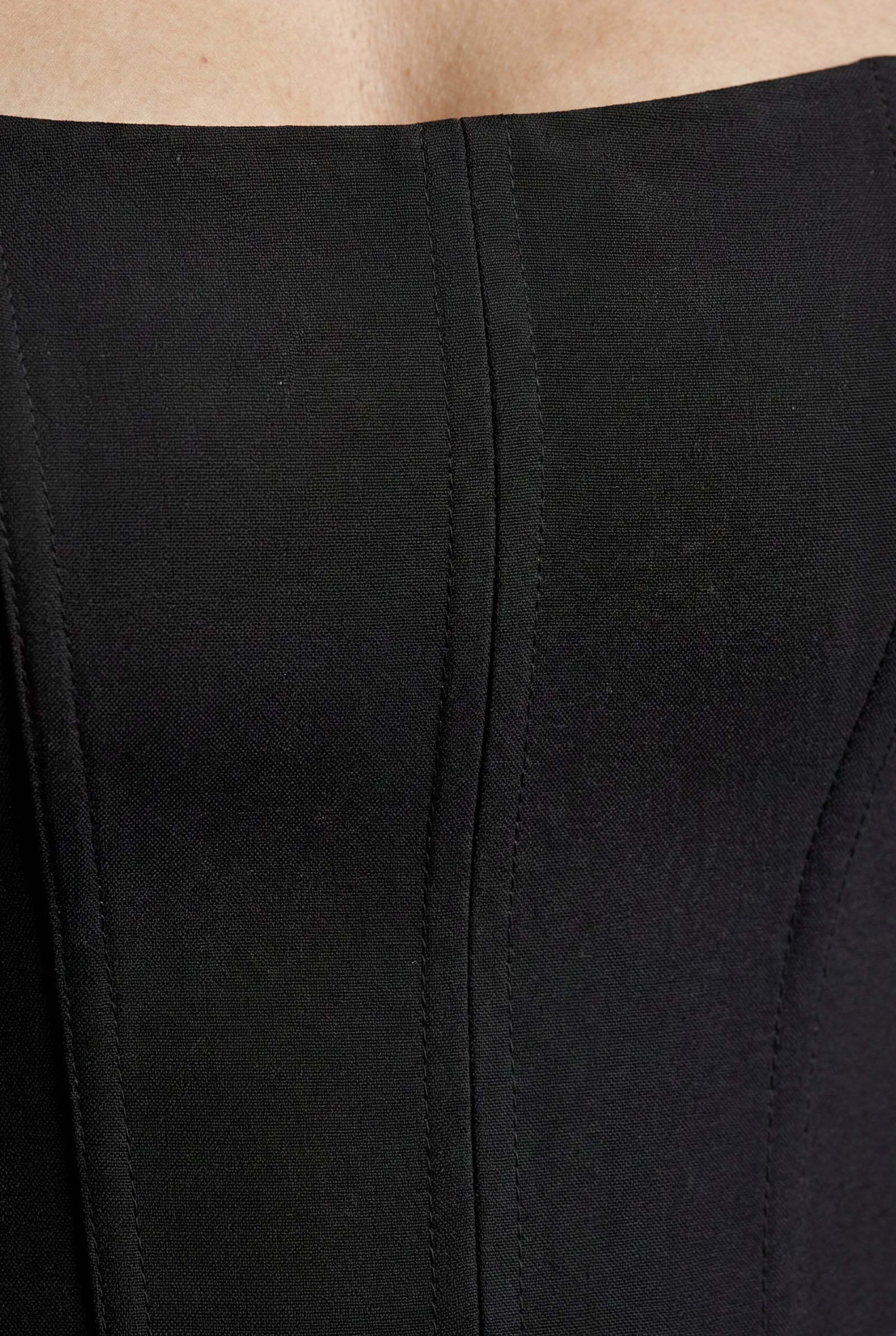 Black Strapless Structured Boned Corset Top - Corset tops - Photo 3