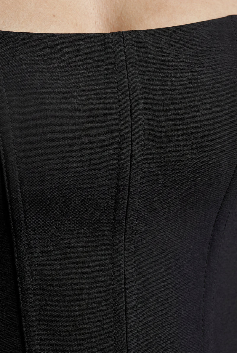 Black Strapless Structured Boned Corset Top - Corset tops - Photo 3