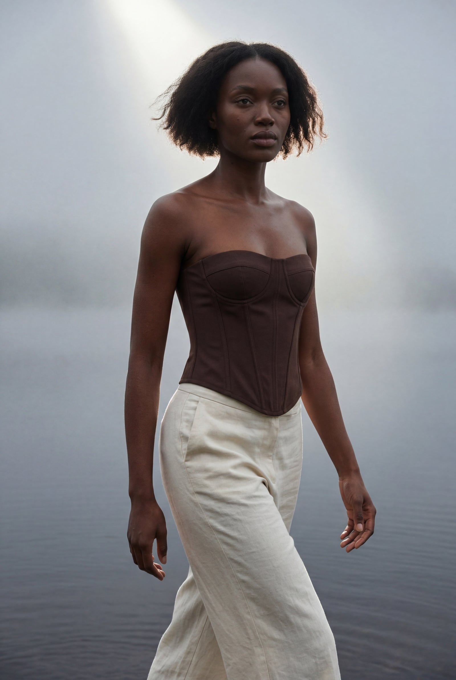 Brown Strapless Structured Boned Corset Top - Corset tops - Photo 9