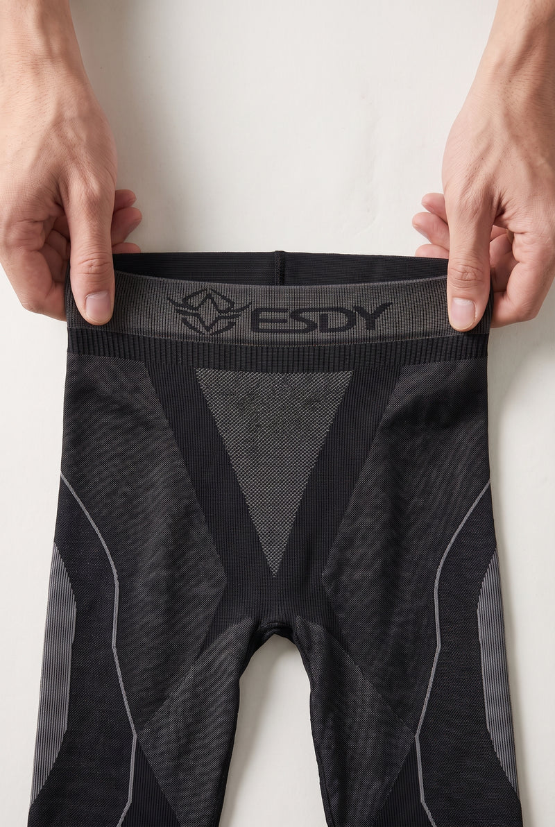 Stretch Knit Base Layer Set in Black — studio detail