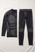 Stretch Knit Base Layer Set in Black — studio front