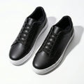 Black Structured Faux Low-top Casual Sneakers - Photo 6